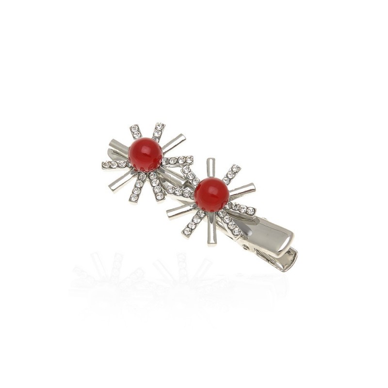 Заколка-уточка для волос со стразами (13340) вариант 04