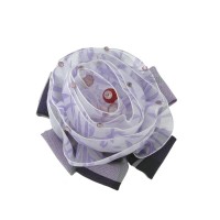 Заколка уточка/брошка с тканевым цветком (3545) вариант 03