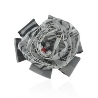 Заколка уточка/брошка с тканевым цветком (3545) вариант 06