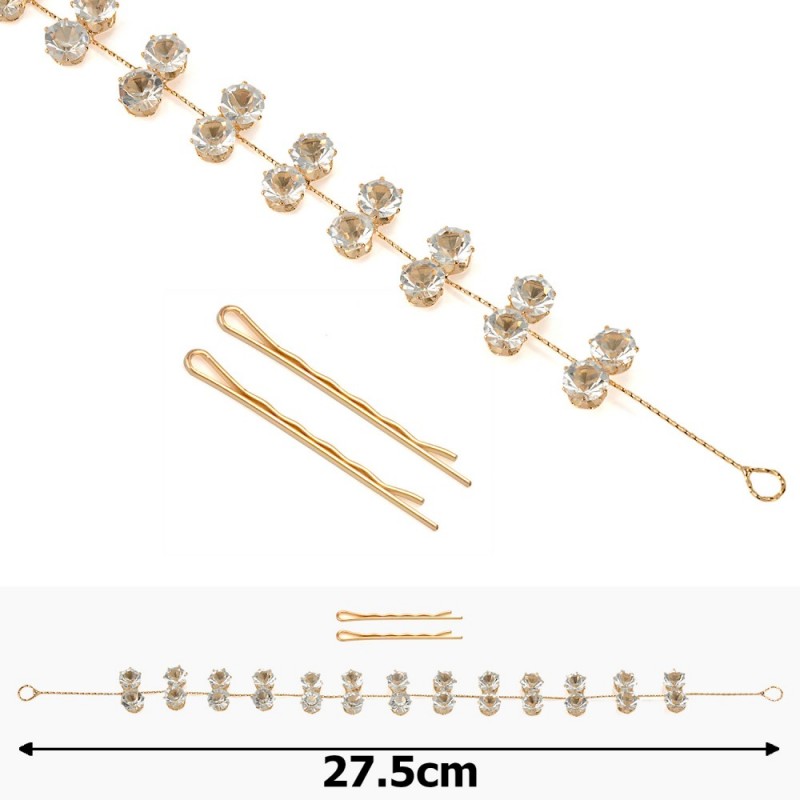 Украшение-веточка для волос золотистая (15468)