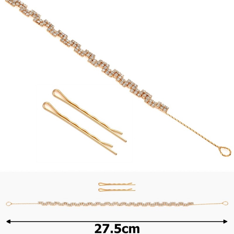 Украшение-веточка для волос золотистая (15478)