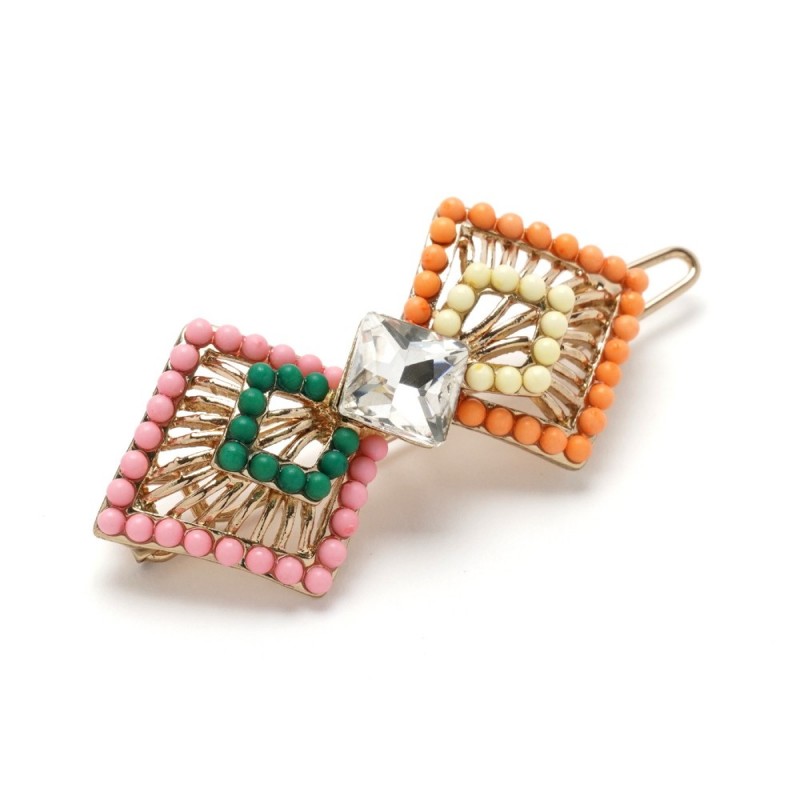 Заколка-защёлка со стразами 5.3см (10238) вариант 04