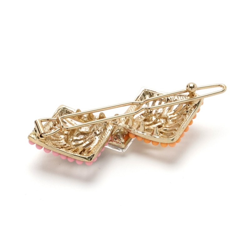 Заколка-защёлка со стразами 5.3см (10238) вариант 04