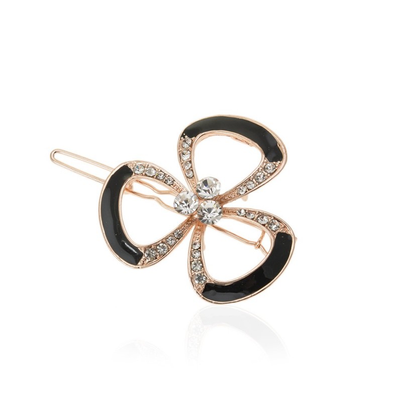 Заколка-защёлка со стразами 5.2см (13934) вариант 02