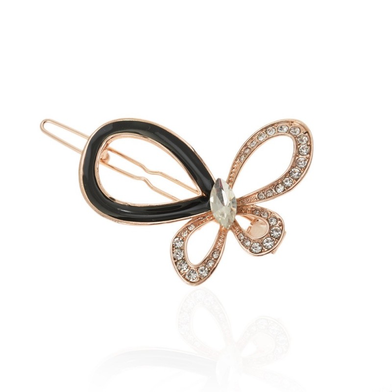 Заколка-защёлка со стразами 5.7см (13936) вариант 02