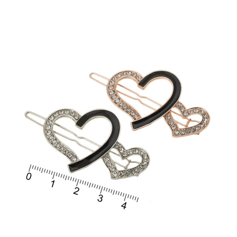 Заколка-защёлка со стразами 5.8см (13937) вариант упаковка 12шт