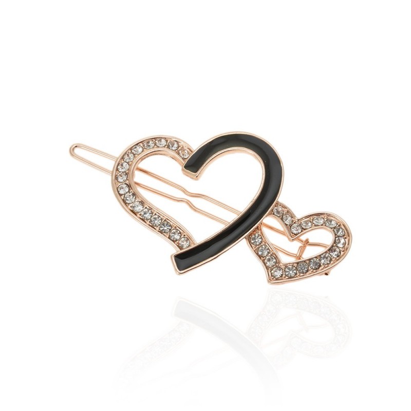 Заколка-защёлка со стразами 5.8см (13937) вариант 02