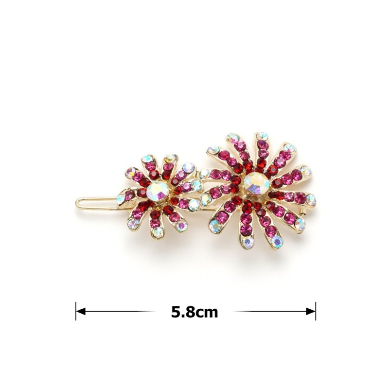 Заколка-защёлка со стразами 5.8см (2473) вариант 04