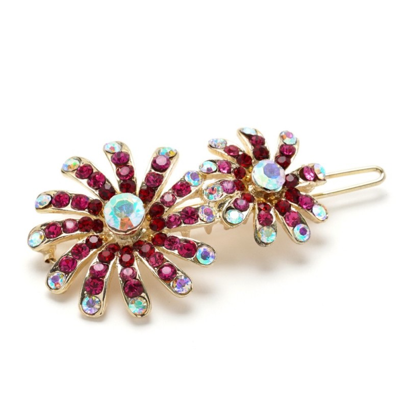 Заколка-защёлка со стразами 5.8см (2473) вариант 04