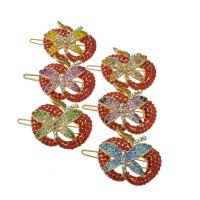 Заколка-защёлка со стразами 4.7см (2492) вариант упаковка 6шт