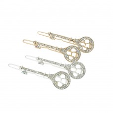 Заколка-защёлка со стразами 5.7см (9365) вариант упаковка 12шт