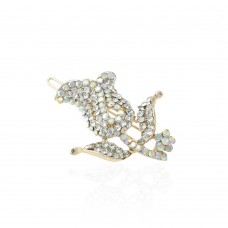 Заколка-защёлка цветок со стразами 4.8см (2402) вариант 10