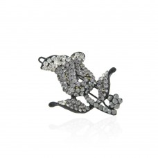 Заколка-защёлка цветок со стразами 4.8см (2402) вариант 05