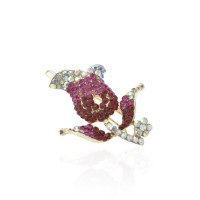 Заколка-защёлка цветок со стразами 4.8см (2402) вариант 06