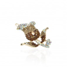 Заколка-защёлка цветок со стразами 4.8см (2402) вариант 08