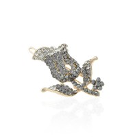 Заколка-защёлка цветок со стразами 4.8см (2402) вариант 09