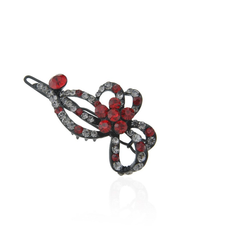 Заколка-защёлка со стразами 5.3см (2467) вариант 03