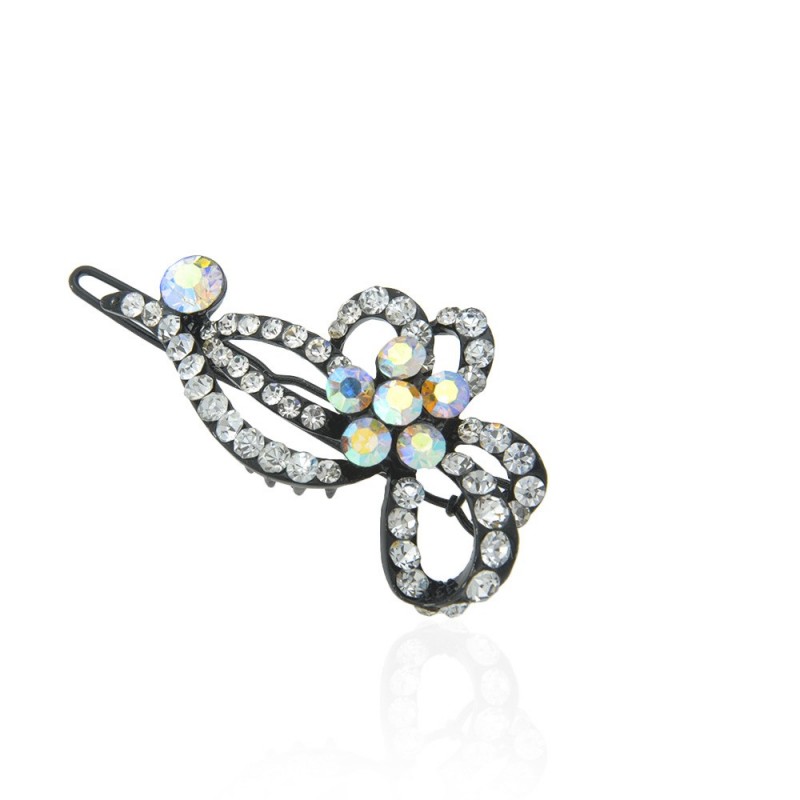 Заколка-защёлка со стразами 5.3см (2467) вариант 05