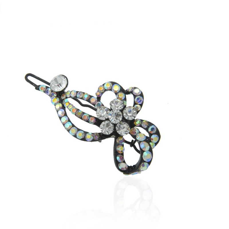 Заколка-защёлка со стразами 5.3см (2467) вариант 08