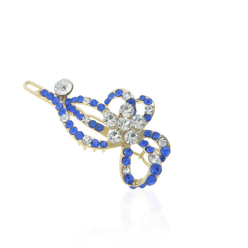 Заколка-защёлка со стразами 5.3см (11884) вариант 05