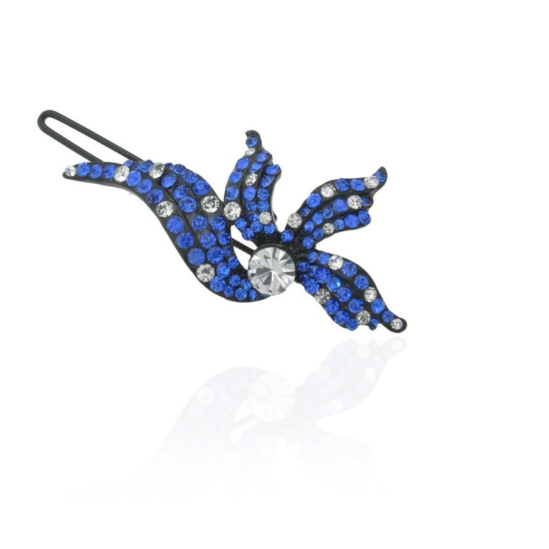 Заколка-защёлка со стразами 5.9см (2484) вариант 01