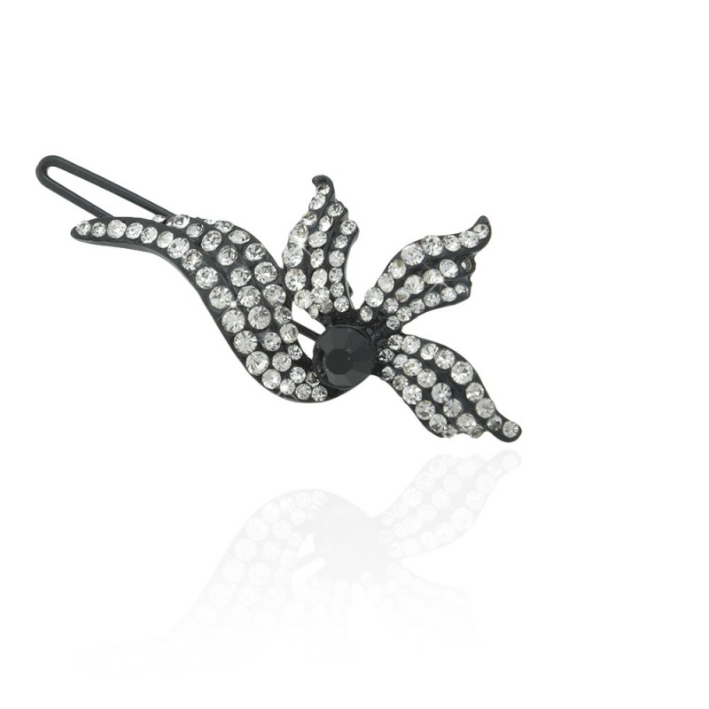 Заколка-защёлка со стразами 5.9см (2484) вариант 02