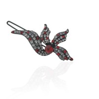 Заколка-защёлка со стразами 5.9см (2484) вариант 03