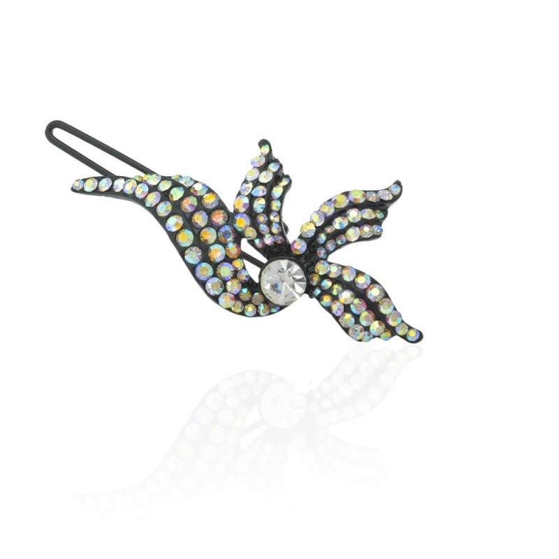 Заколка-защёлка со стразами 5.9см (2484) вариант 04