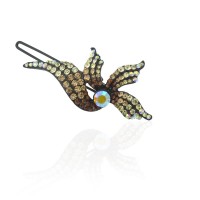 Заколка-защёлка со стразами 5.9см (2484) вариант 06