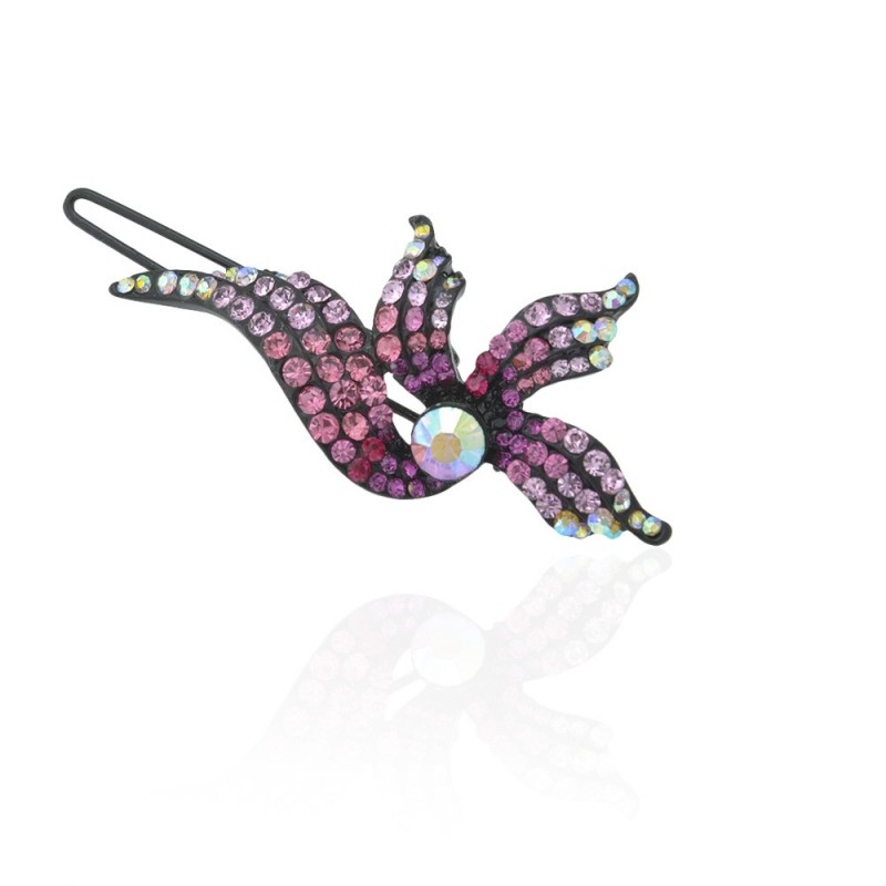 Заколка-защёлка со стразами 5.9см (2484) вариант 08