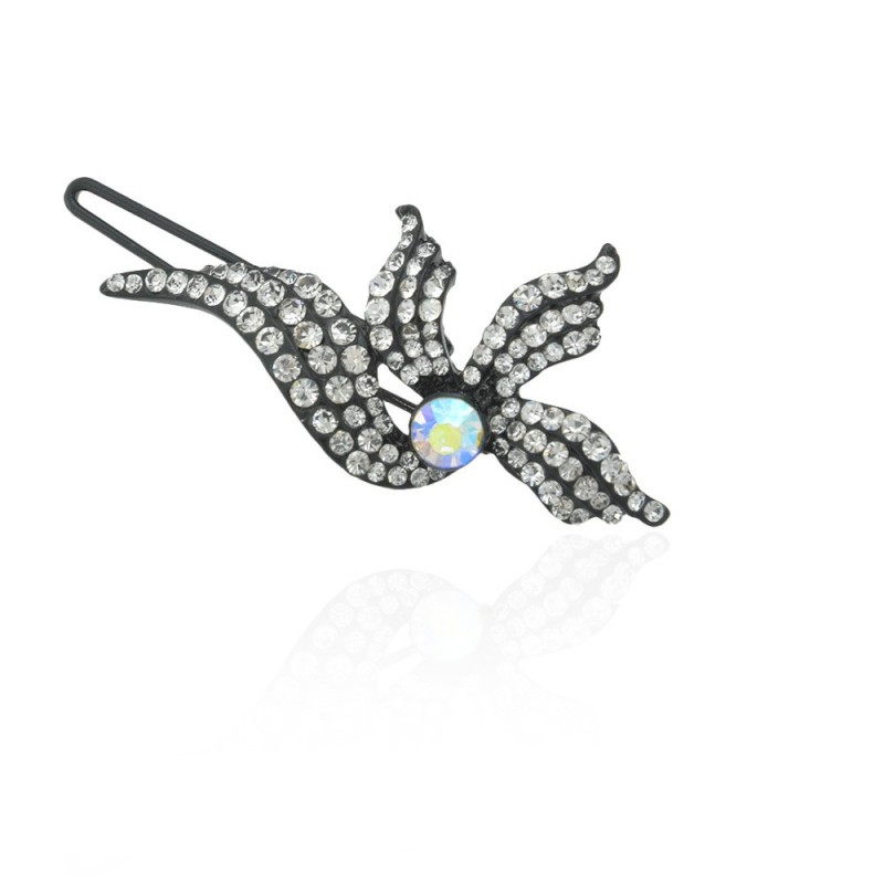 Заколка-защёлка со стразами 5.9см (2484) вариант 09