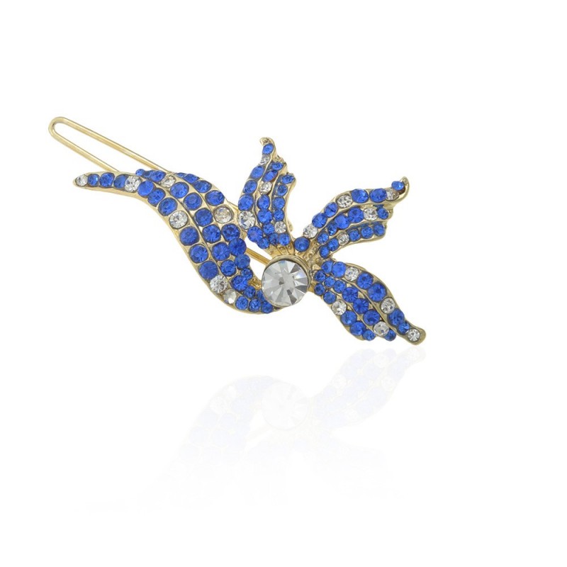 Заколка-защёлка со стразами 5.9см (11886) вариант 01