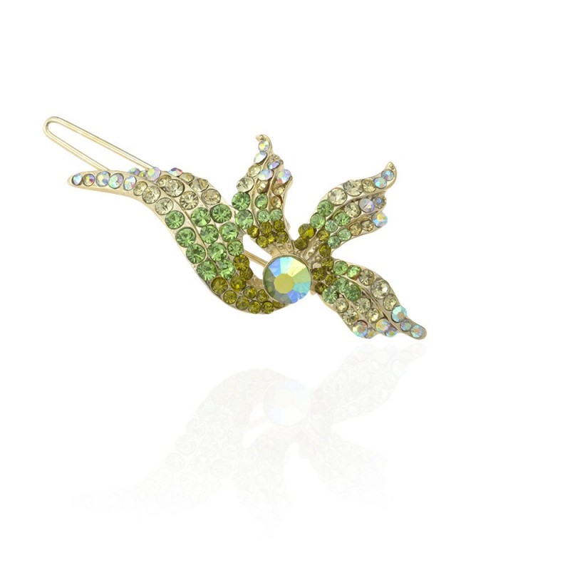 Заколка-защёлка со стразами 5.9см (11886) вариант 04