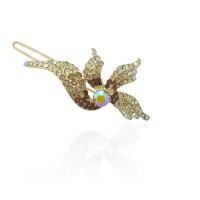 Заколка-защёлка со стразами 5.9см (11886) вариант 05