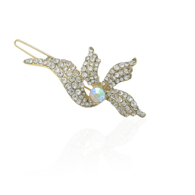 Заколка-защёлка со стразами 5.9см (11886) вариант 06