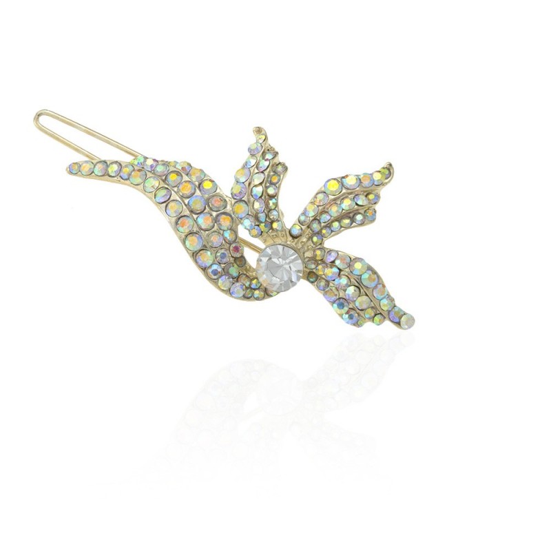 Заколка-защёлка со стразами 5.9см (11886) вариант 08