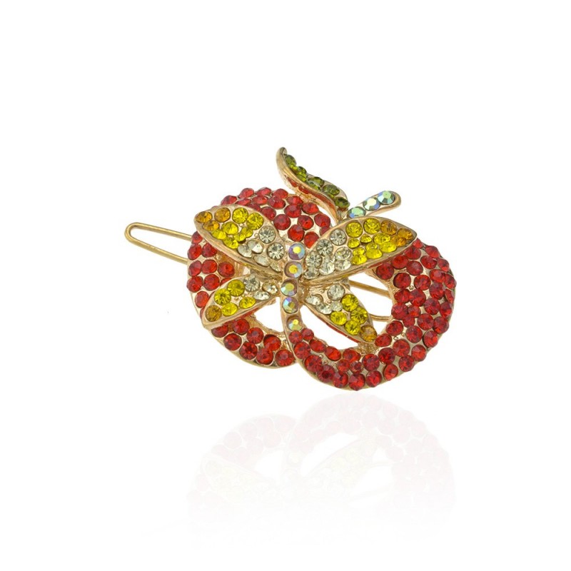 Заколка-защёлка со стразами 4.7см (2492) вариант 04