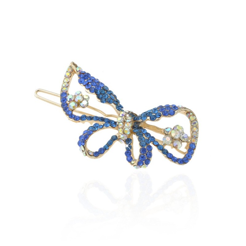 Заколка-защёлка со стразами 5.7см (11895) вариант 03