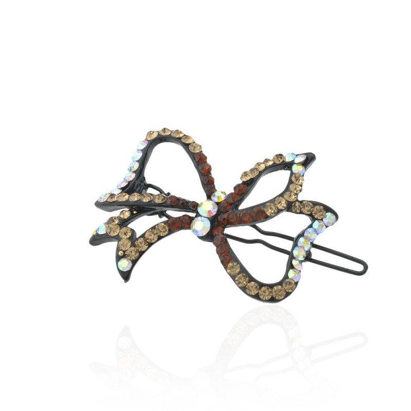 Заколка-защёлка со стразами 5см (3946) вариант 09