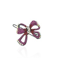 Заколка-защёлка со стразами 4.3см (3948) вариант 04