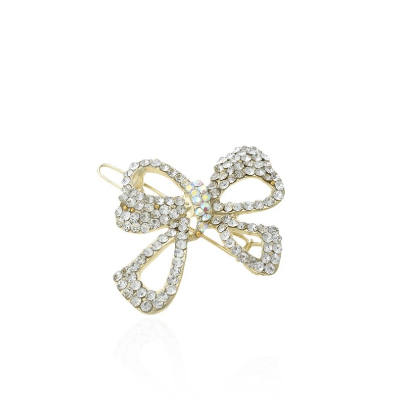 Заколка-защёлка со стразами 4.3см (11896) вариант 01