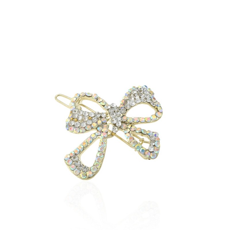 Заколка-защёлка со стразами 4.3см (11896) вариант 02