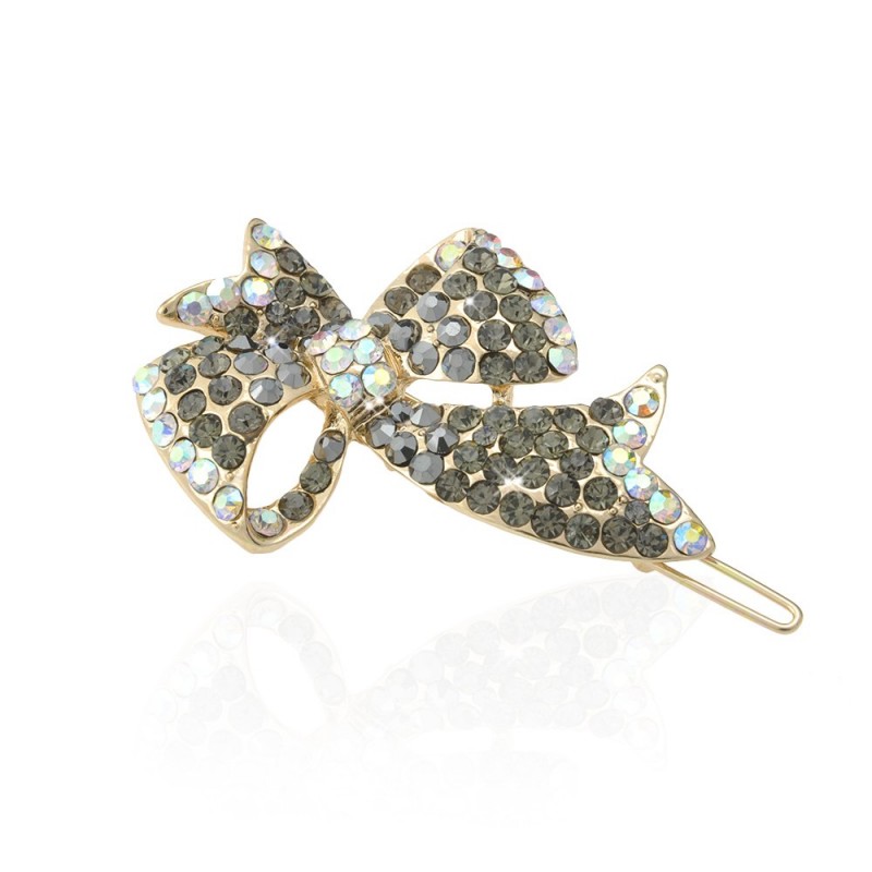 Заколка-защёлка со стразами 6.5см (3954) вариант 04