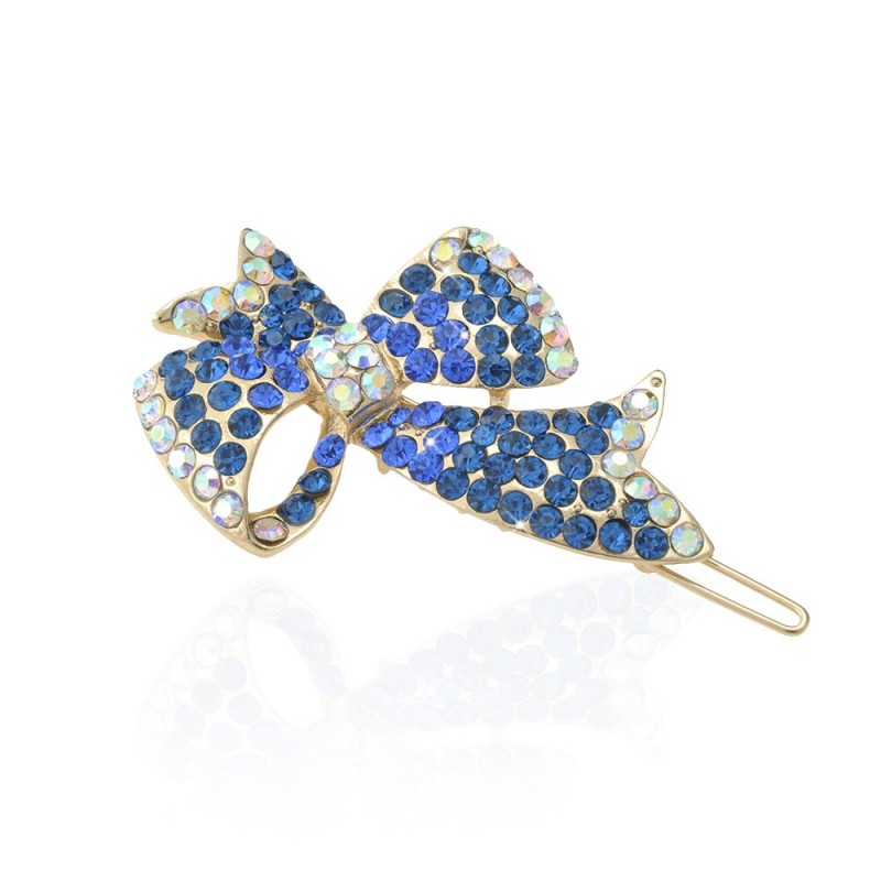 Заколка-защёлка со стразами 6.5см (3954) вариант 06