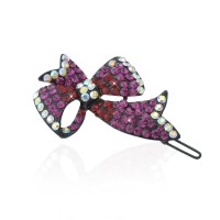 Заколка-защёлка со стразами 6.5см (11897) вариант 03