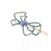 Заколка-защёлка со стразами 6.8см (11890) вариант 05