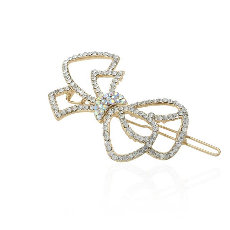 Заколка-защёлка со стразами 6.8см (11890) вариант 06