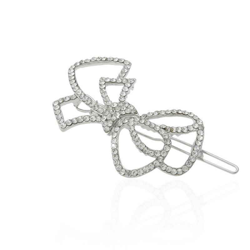 Заколка-защёлка со стразами 6.8см (9148) вариант 01