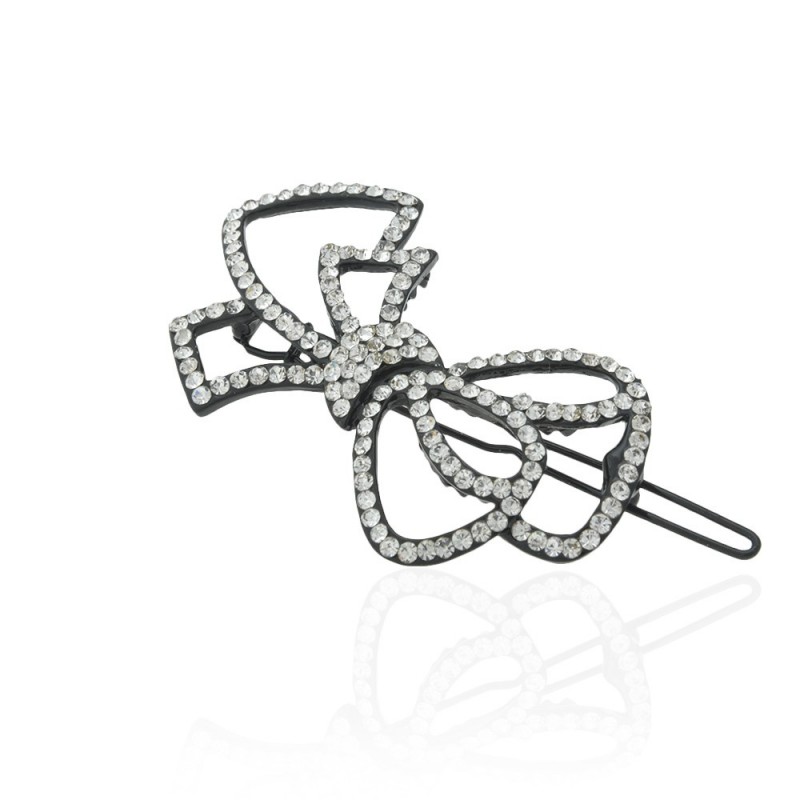 Заколка-защёлка со стразами 6.8см (6250) вариант 02