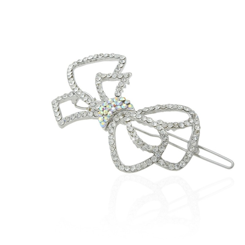 Заколка-защёлка со стразами 6.8см (9148) вариант 02